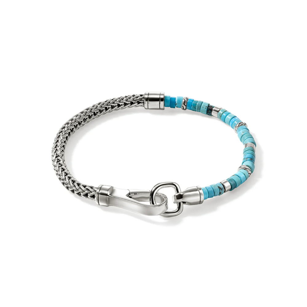 Sterling Silver Heishi Turquoise Beaded Bracelet