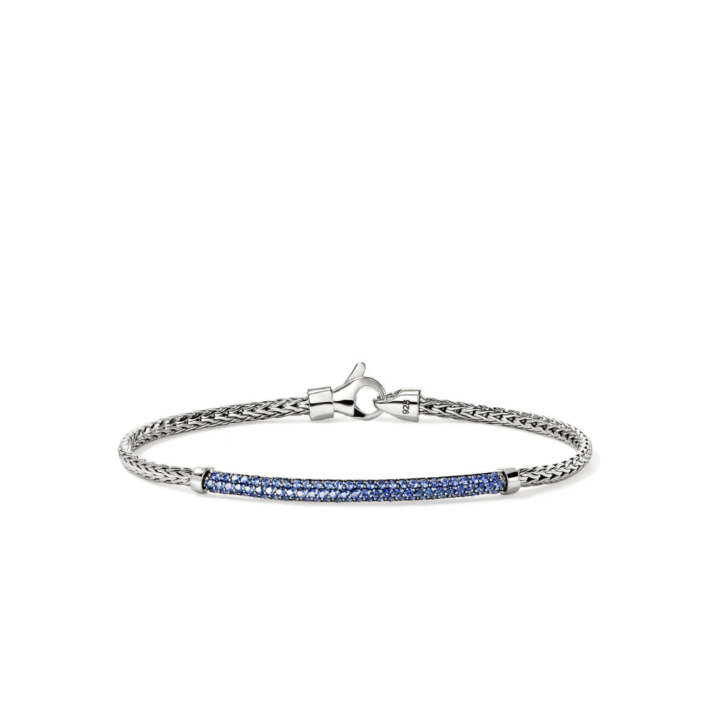 Sterling Silver Essential Sapphire Pavé Bracelet