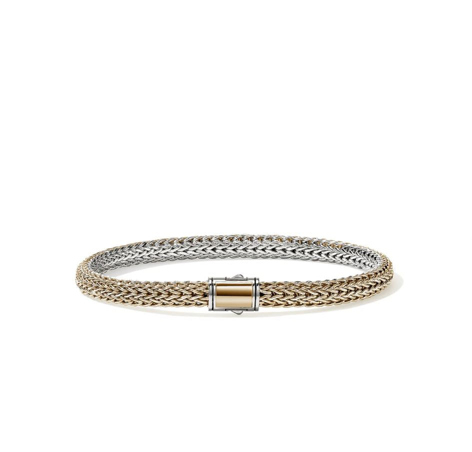 14K Gold & Sterling Silver Icon Reversible 5mm Bracelet