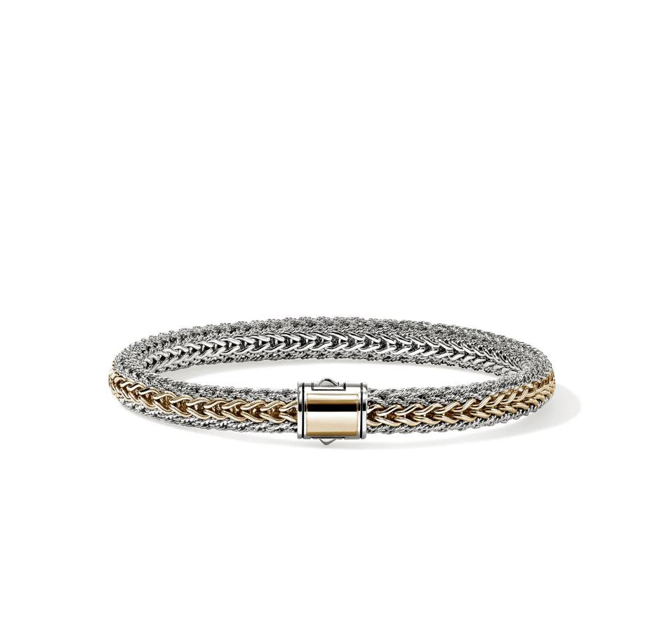 14K Gold & Sterling Silver Icon Reversible 6.5mm Bracelet