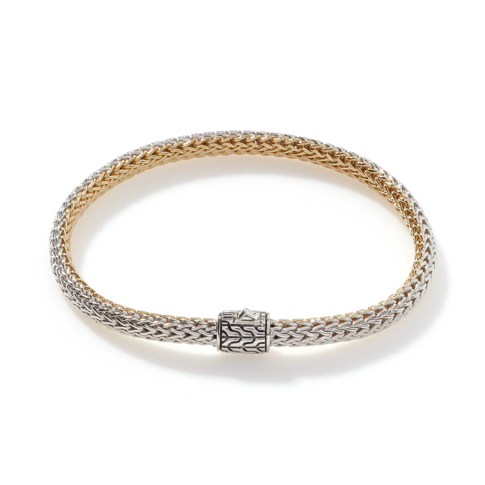 18K Gold and Sterling Silver Icon Diamond Reversible Bracelet