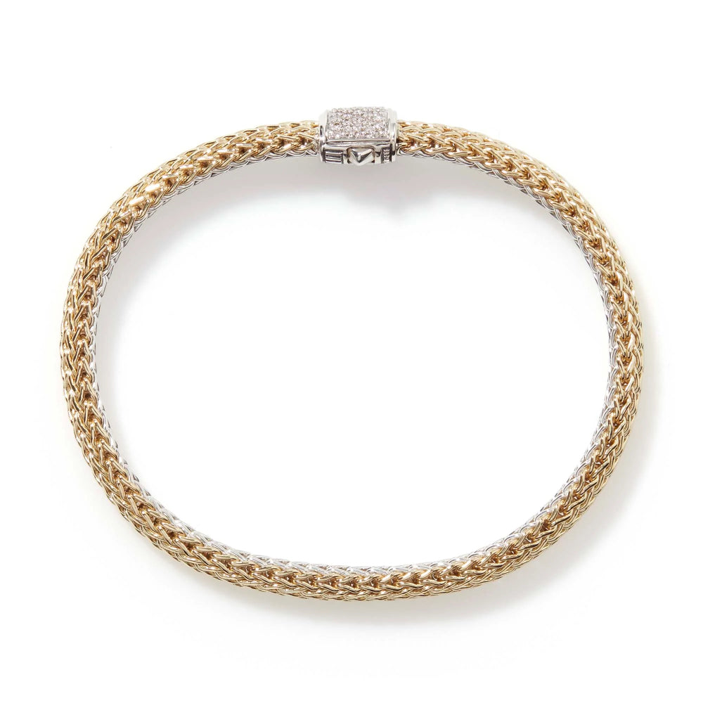 18K Gold and Sterling Silver Icon Diamond Reversible Bracelet