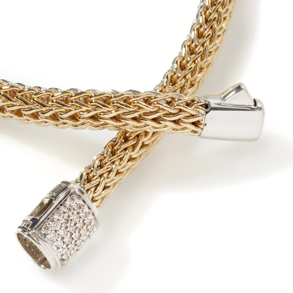 18K Gold and Sterling Silver Icon Diamond Reversible Bracelet