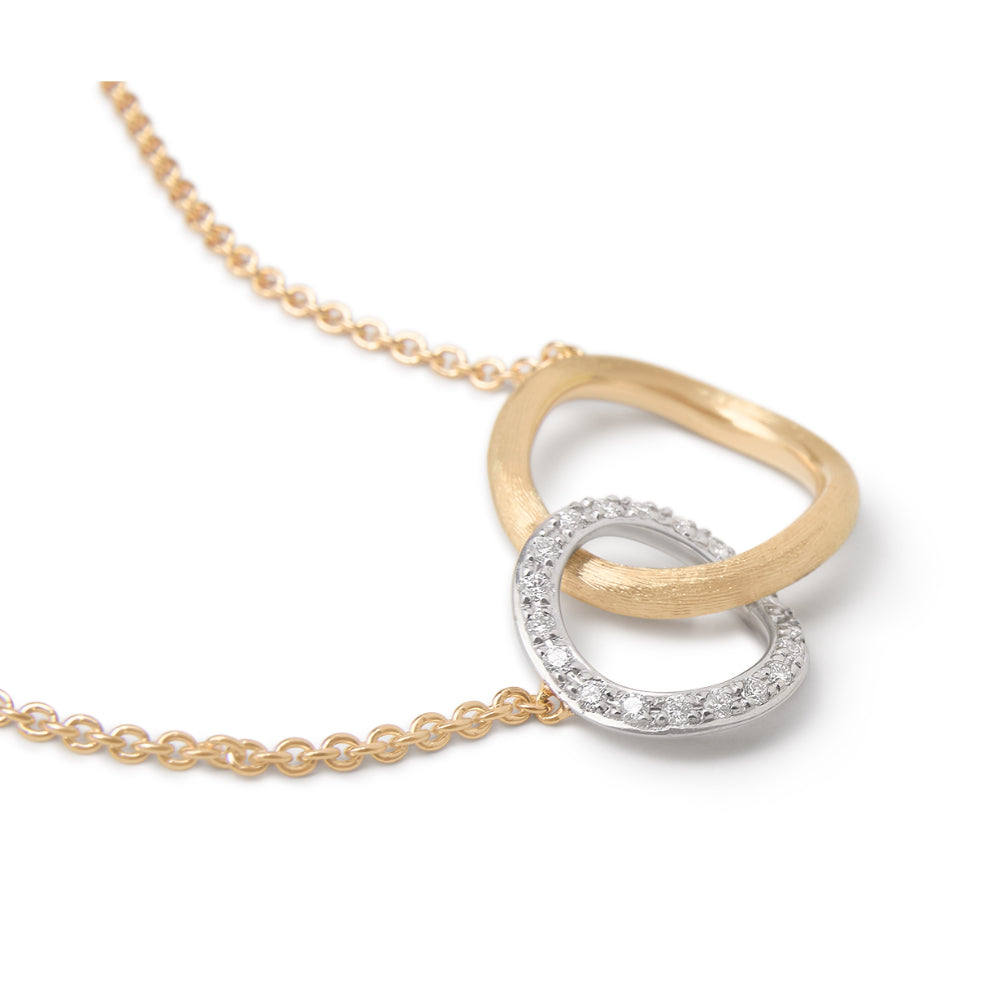 18K Yellow & White Gold Jaipur Mixed Link Diamond Pavé Pendant Necklace