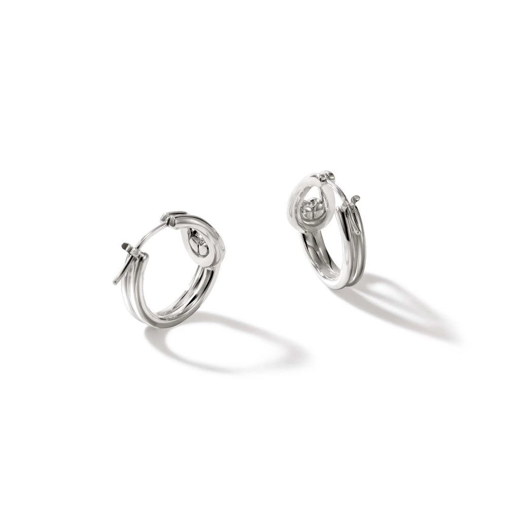 John Hardy Sterling Silver Surf Small Hoop Earrings 