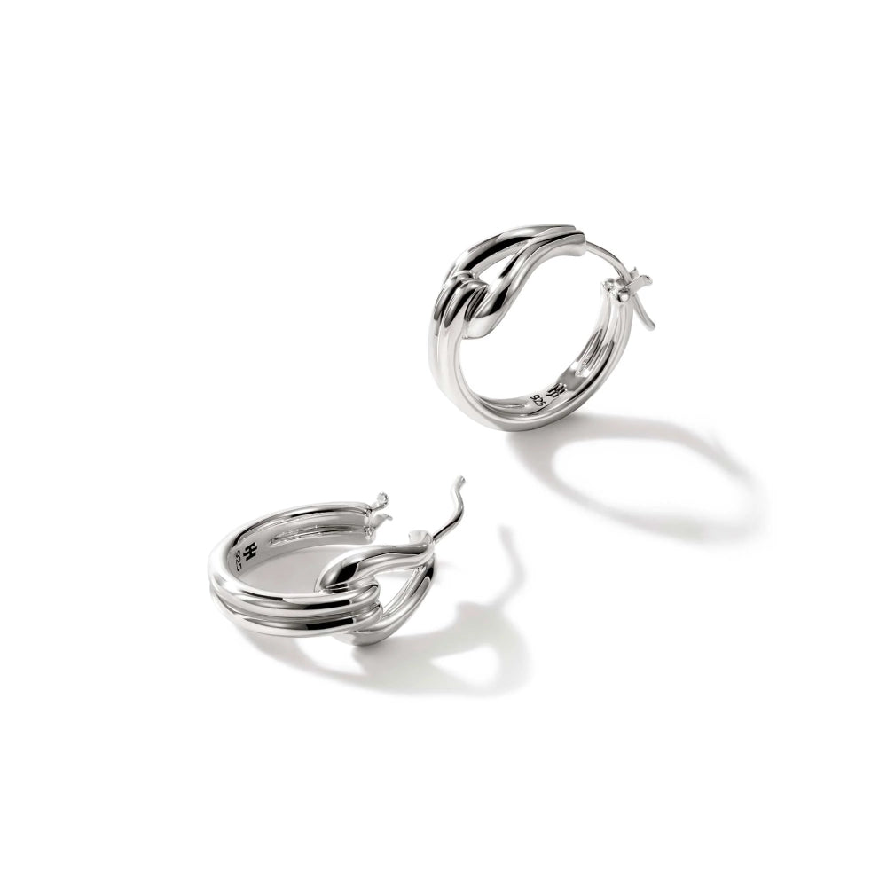 John Hardy Sterling Silver Surf Small Hoop Earrings 