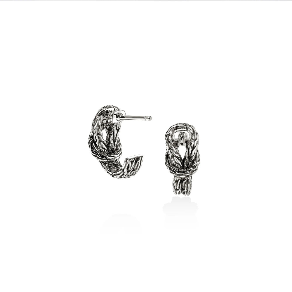 Sterling Silver Love Knot Hoop Earrings