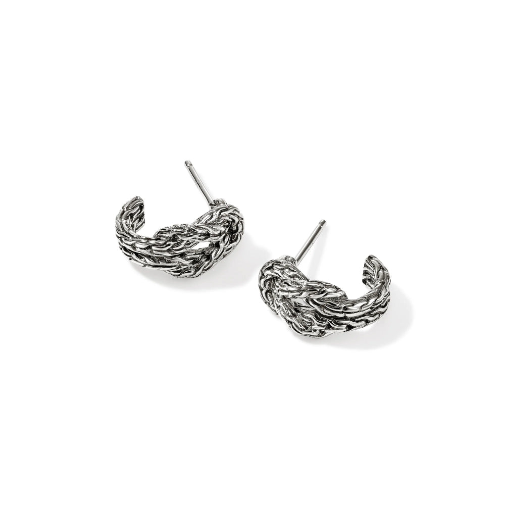 Sterling Silver Love Knot Hoop Earrings