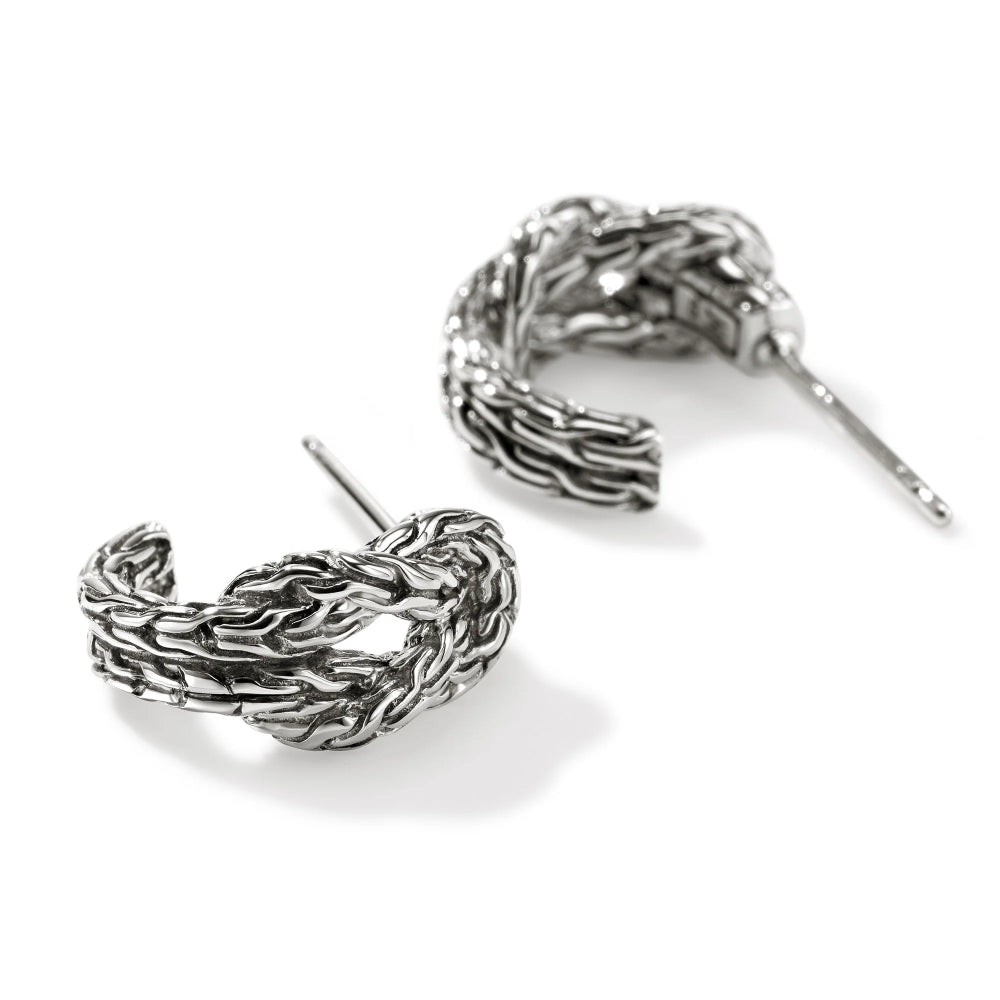 Sterling Silver Love Knot Hoop Earrings