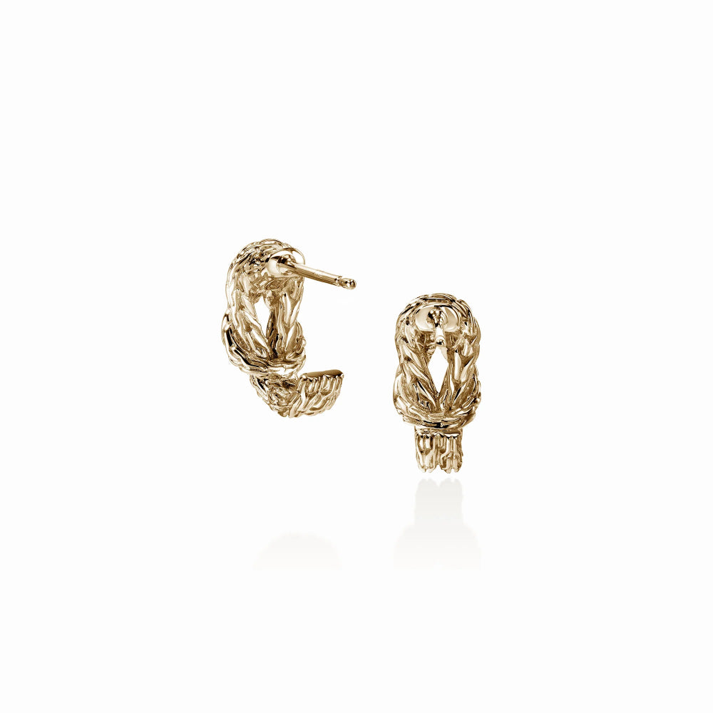 14K Gold Love Knot Hoop Earrings