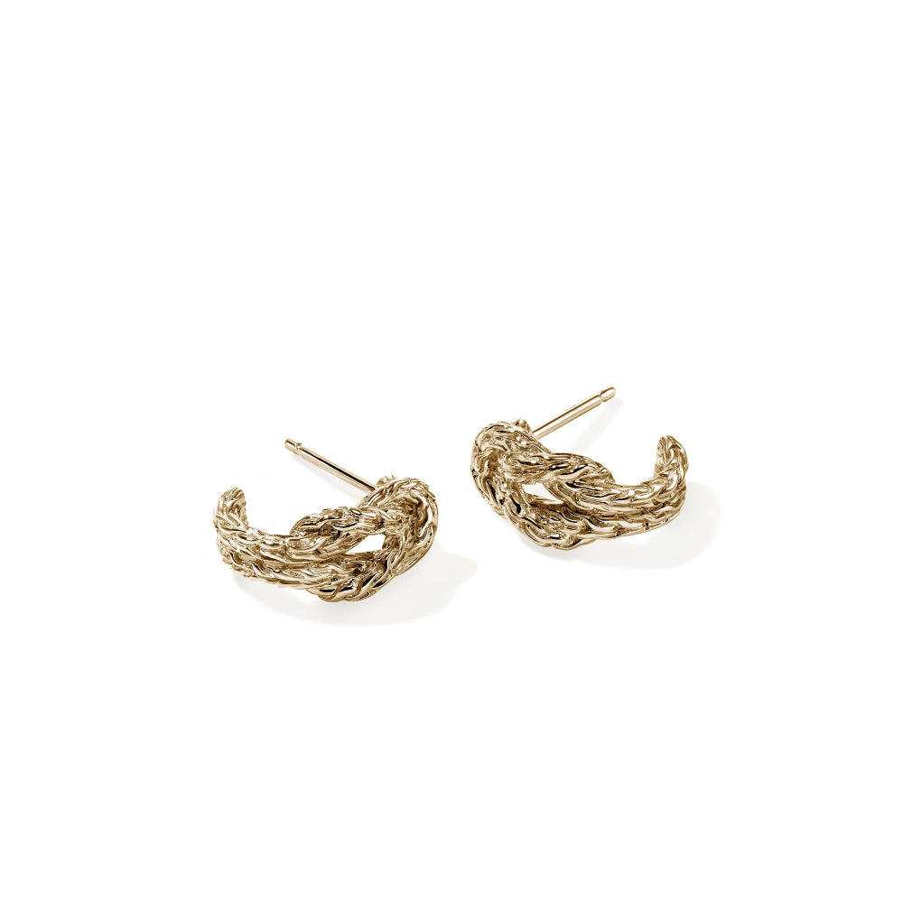 14K Gold Love Knot Hoop Earrings