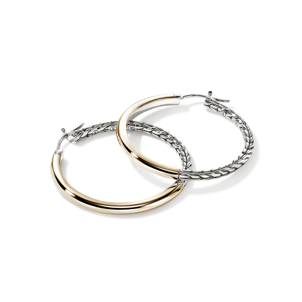 14K Gold and Sterling Silver Essentials 30MM Hoop Earrings