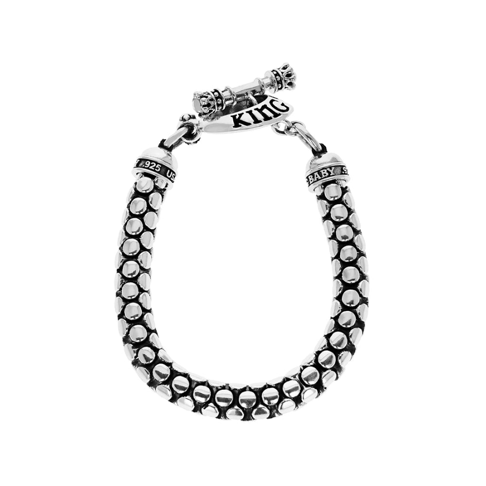 Sterling Silver Snake Link Toggle Bracelet
