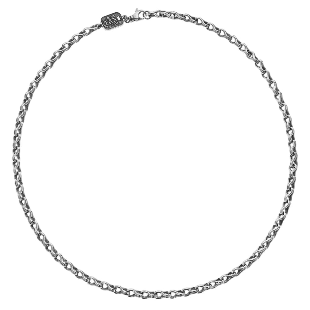 Sterling Silver Twisted Eight Link Necklace