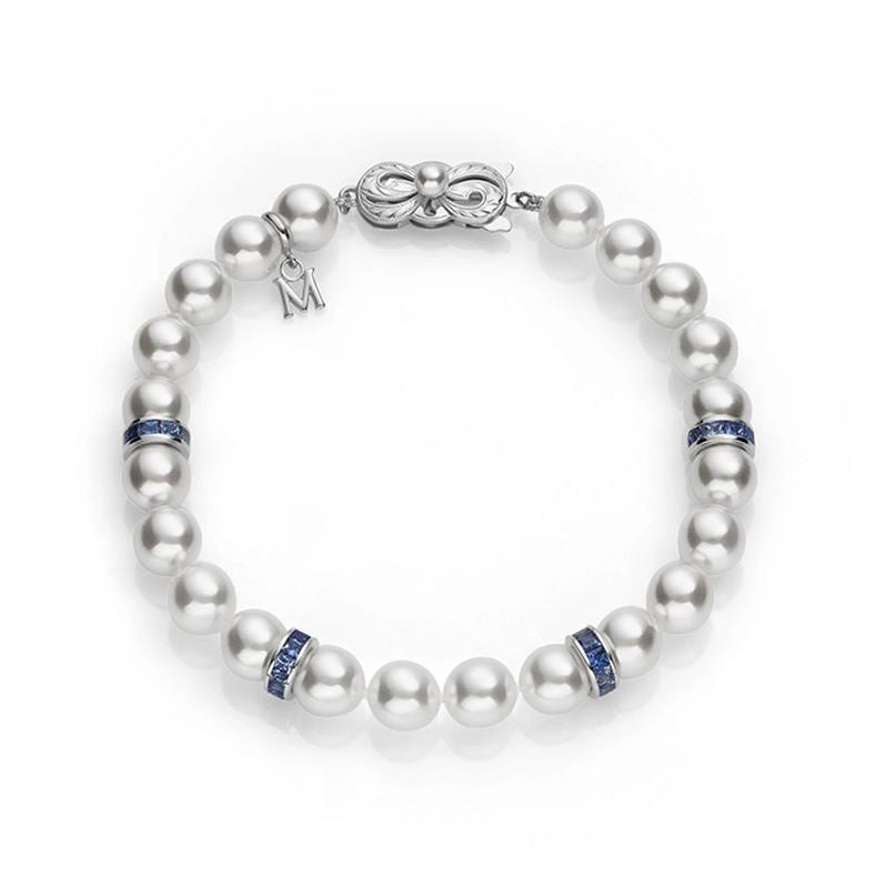 18K Gold Ocean Akoya Pearl & Sapphire Bracelet