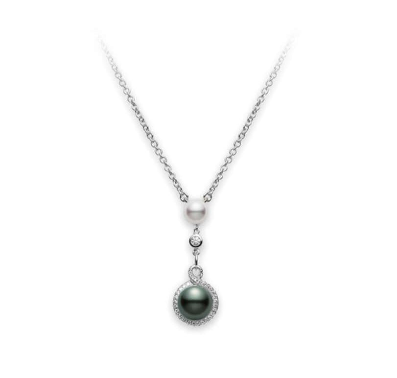 18K Gold Petit Soleil Akoya and Black South Sea Cultured Pearl & Diamond Pendant