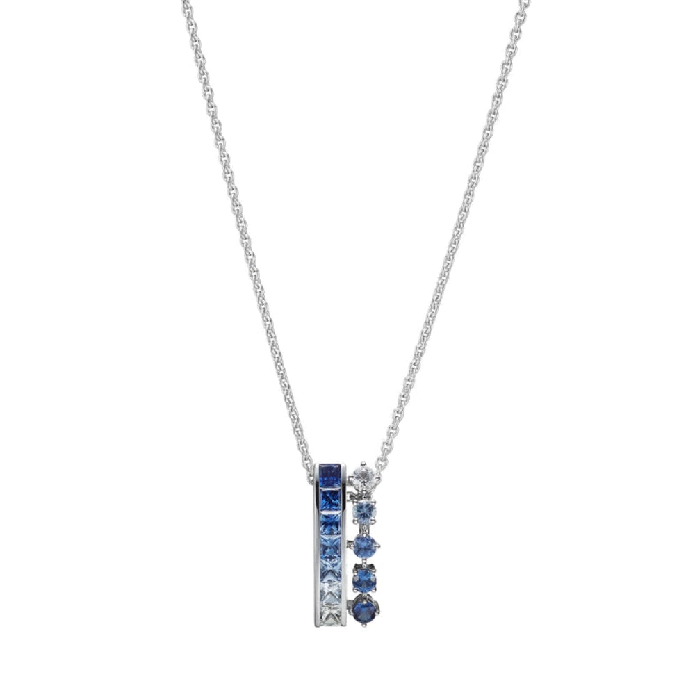 18K Gold Ocean Sapphire Ombre Pendant Necklace Mikimoto