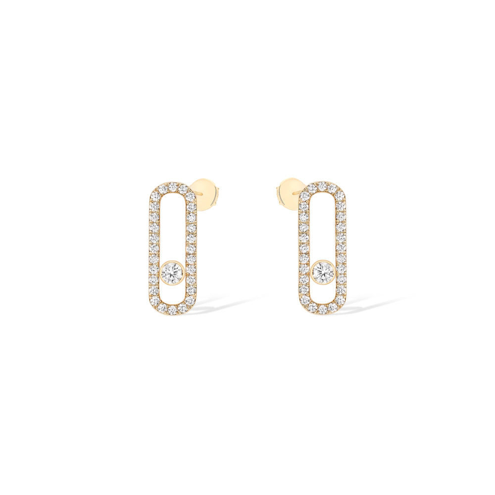 18K Gold Move Uno Pavé-Set Diamond Earrings
