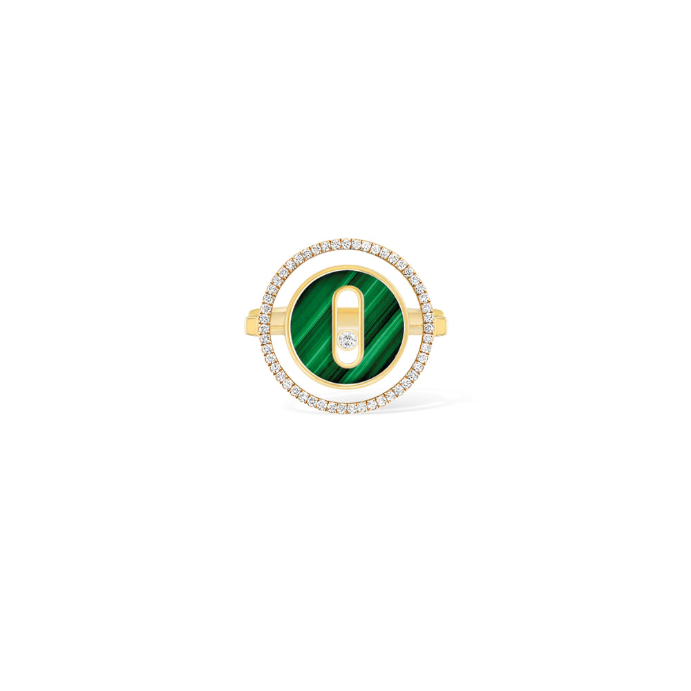 18K Gold Diamond Lucky Move Malachite Ring18K Gold Diamond Lucky Move Malachite Ring