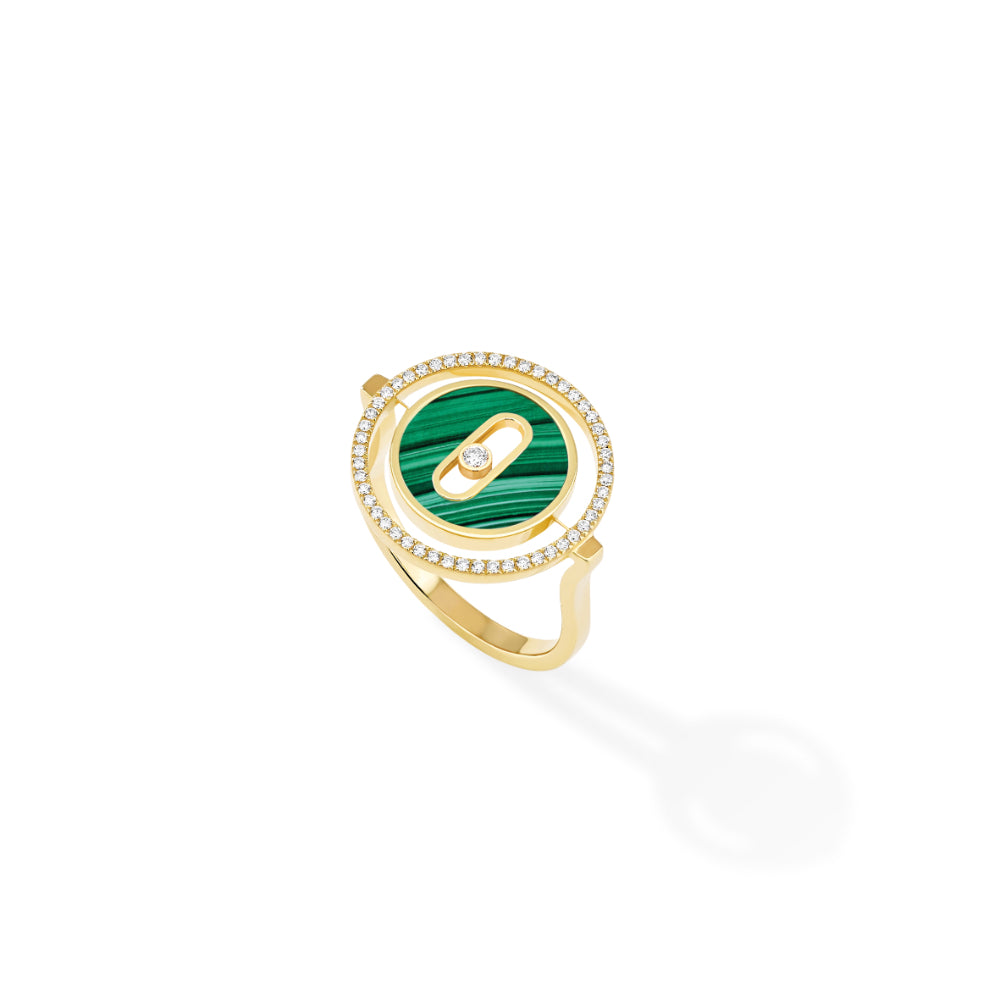 18K Gold Diamond Lucky Move Malachite Ring18K Gold Diamond Lucky Move Malachite Ring