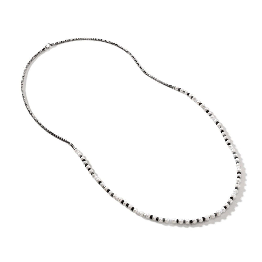 Sterling Silver Colorblock Pearl Necklace