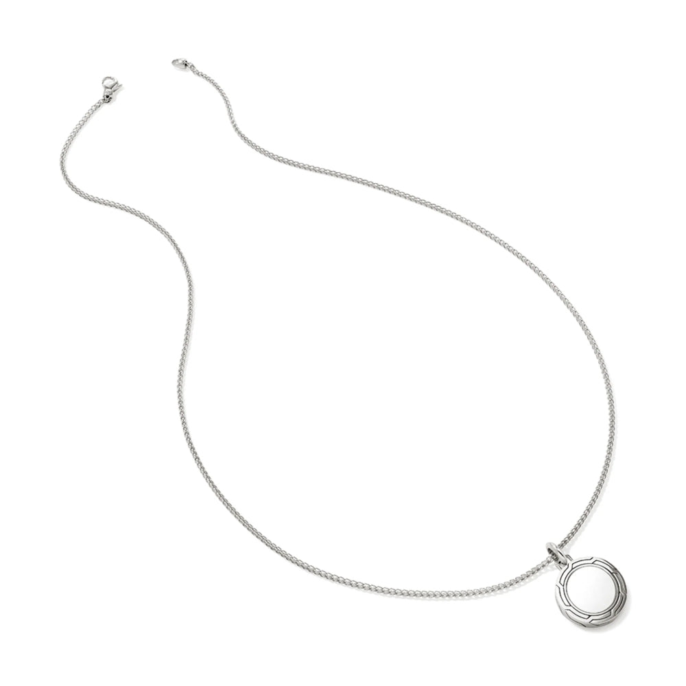 Sterling Silver Round Tag Necklace