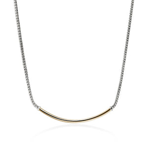 14K Gold & Sterling Silver Essential Station Bar Necklace