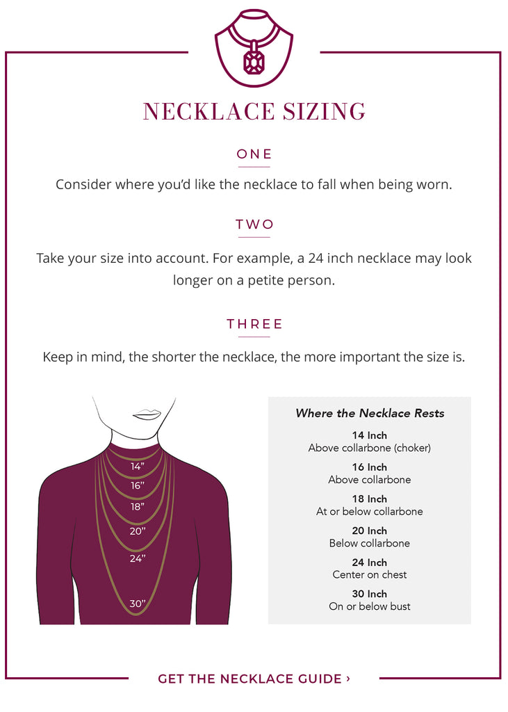 Click to download for a full accessible pdf version of our necklace sizing guide.