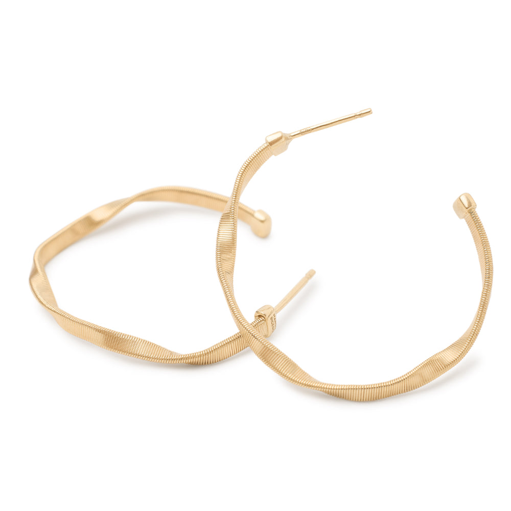 18K Yellow Gold Marrakech Twisted Small Hoops