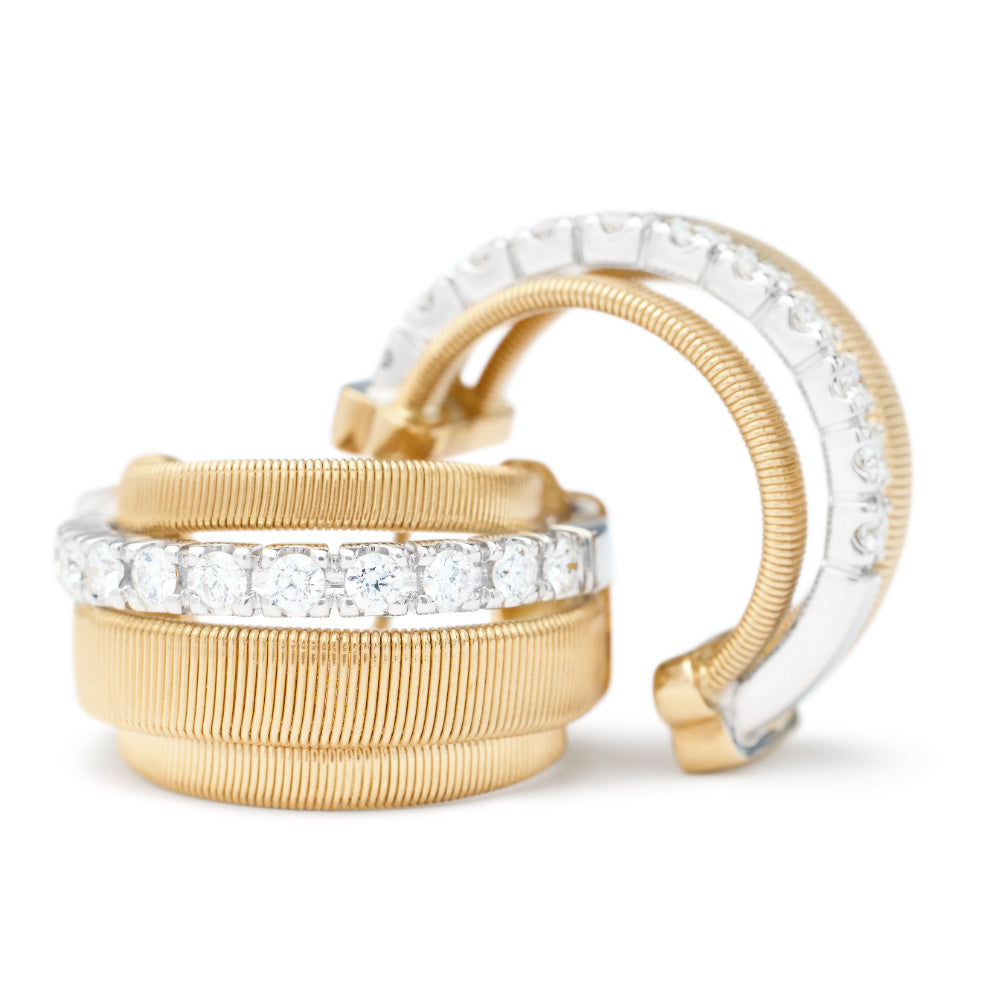 Marco Bicego 18K Gold Masai Coil Diamond Huggies 