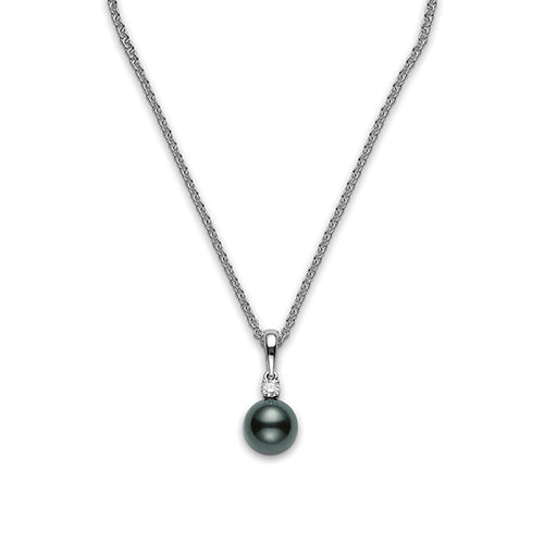 Mikimoto Black South Sea Pearl and Diamond Pendant PPS802BDW