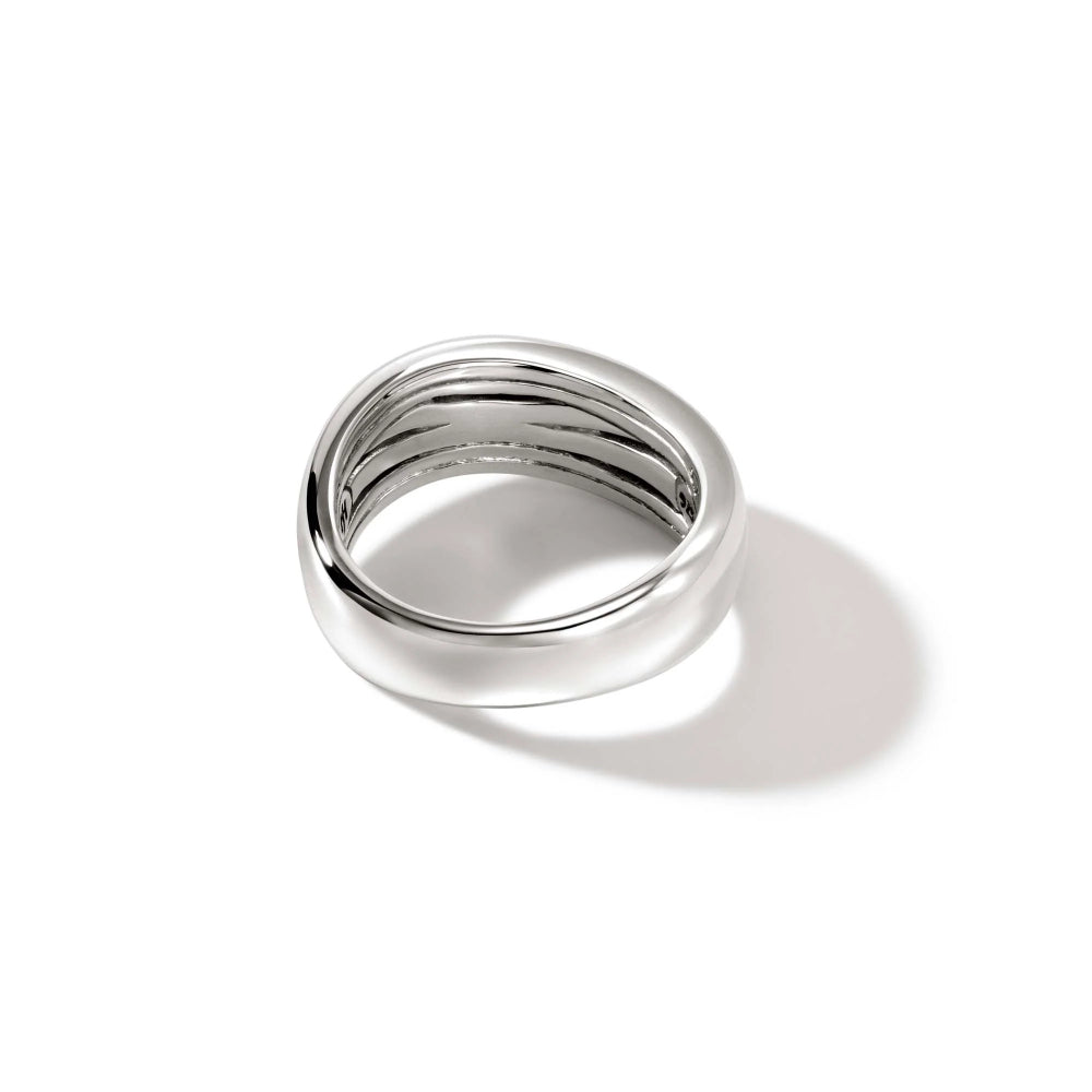 Sterling Silver Surf Wide Ring