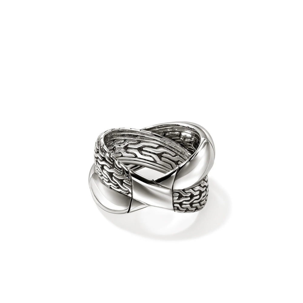 Sterling Silver Essentials Crossover Ring