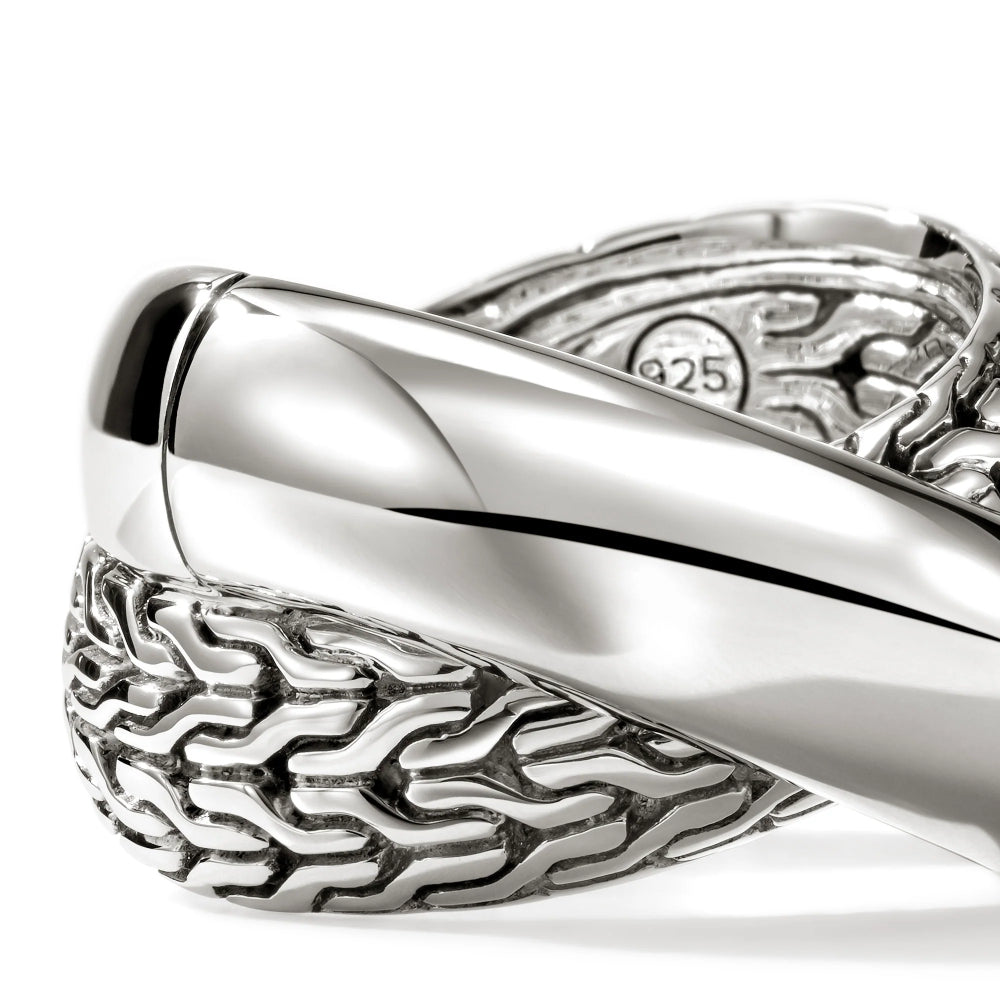 Sterling Silver Essentials Crossover Ring