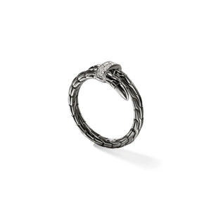 Dark Sterling Silver Diamond Spear Ring