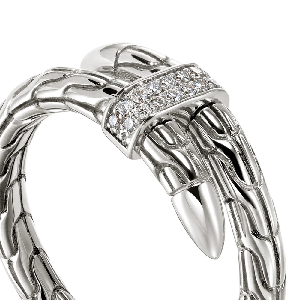Sterling Silver Diamond Spear Ring