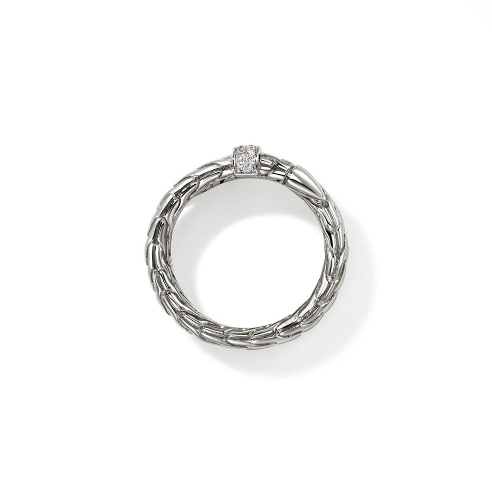 Sterling Silver Diamond Wide Spear Ring