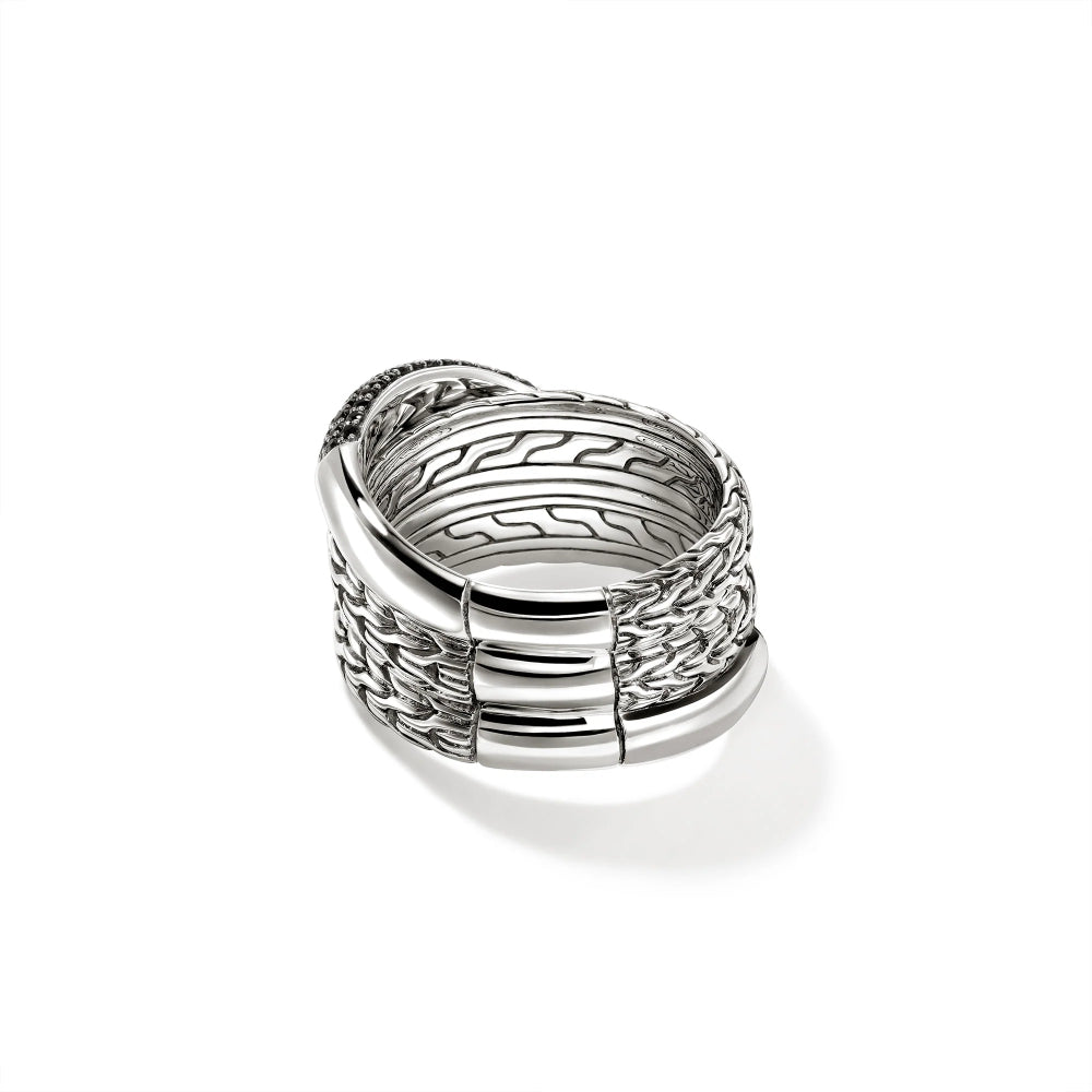 Sterling Silver Essential Pave Crossover Ring