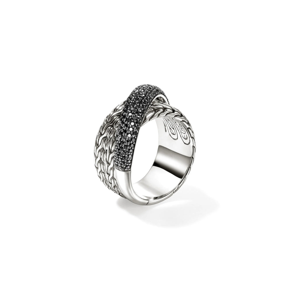 Sterling Silver Essential Pave Crossover Ring