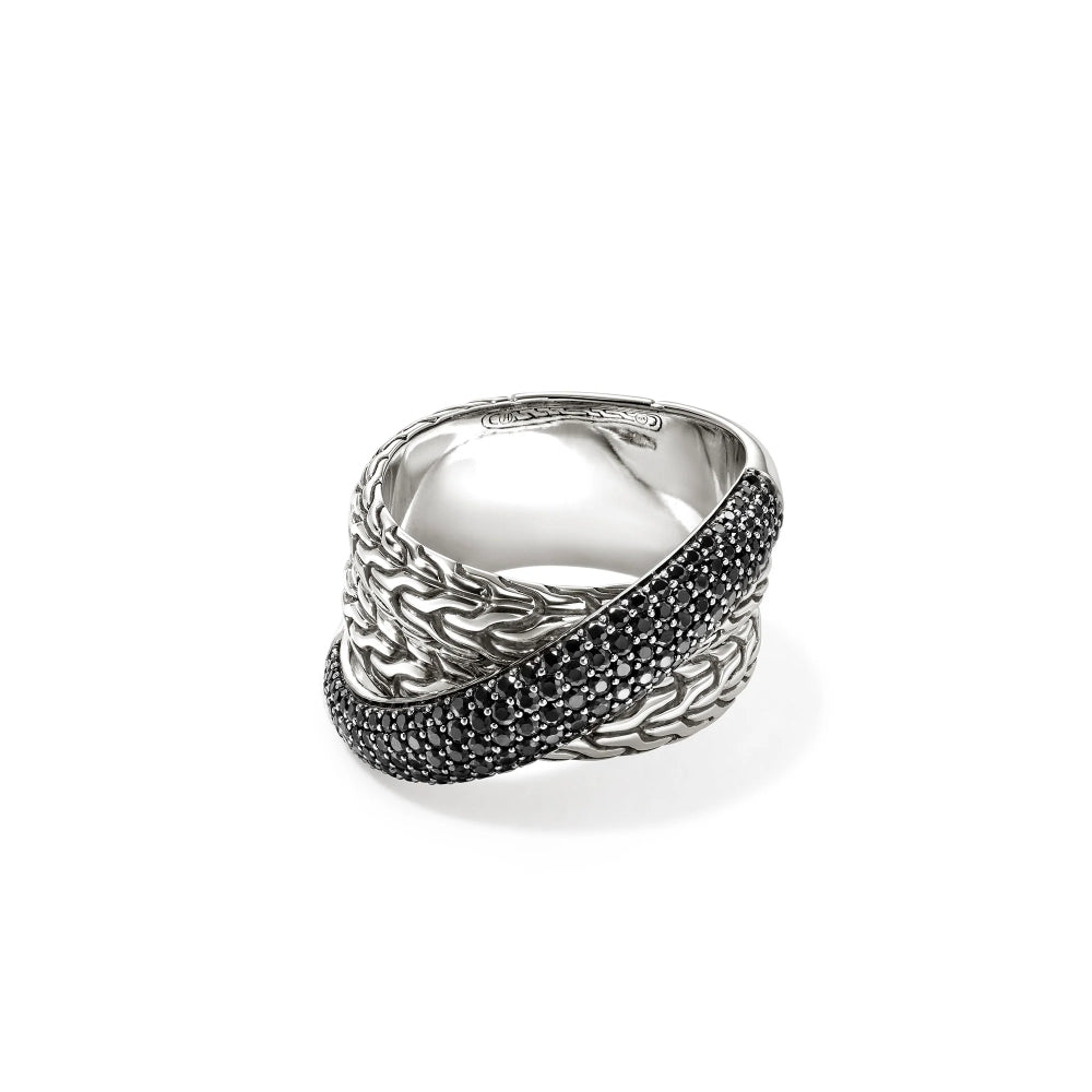 Sterling Silver Essential Pave Crossover Ring