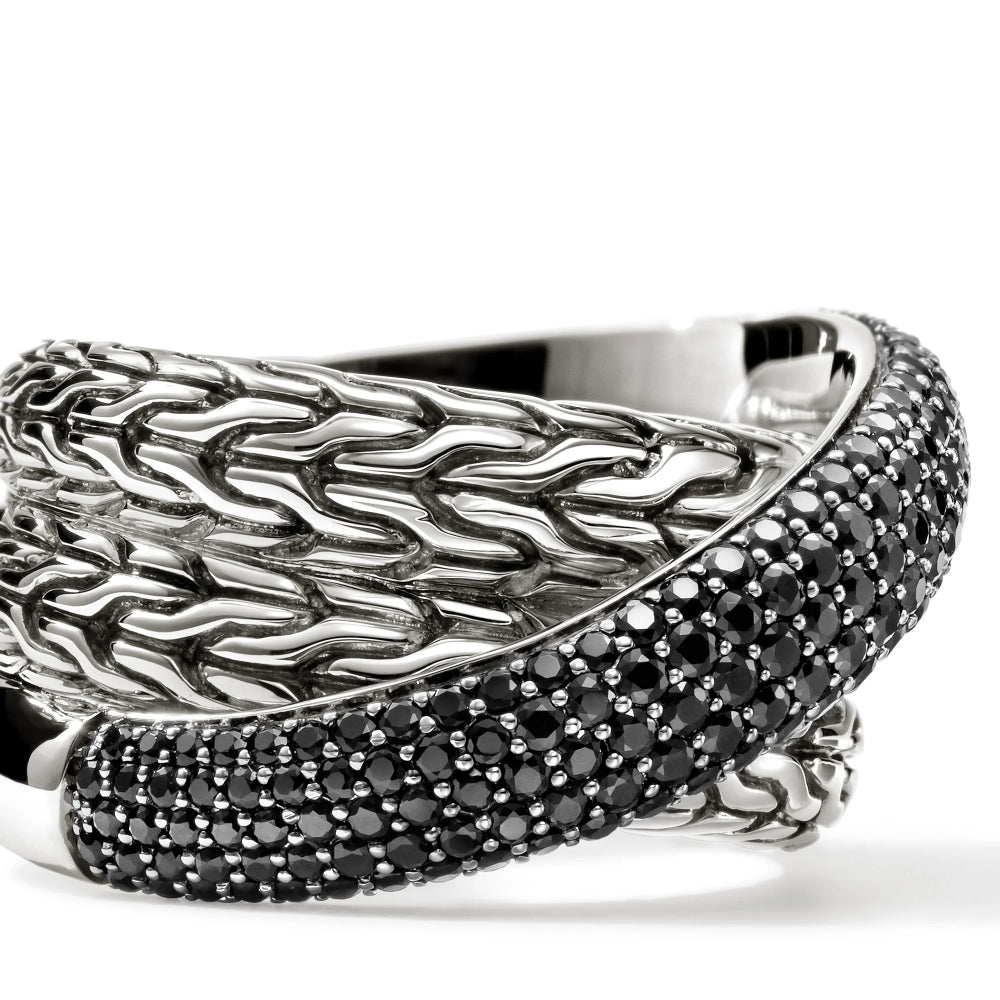 Sterling Silver Essential Pave Crossover Ring