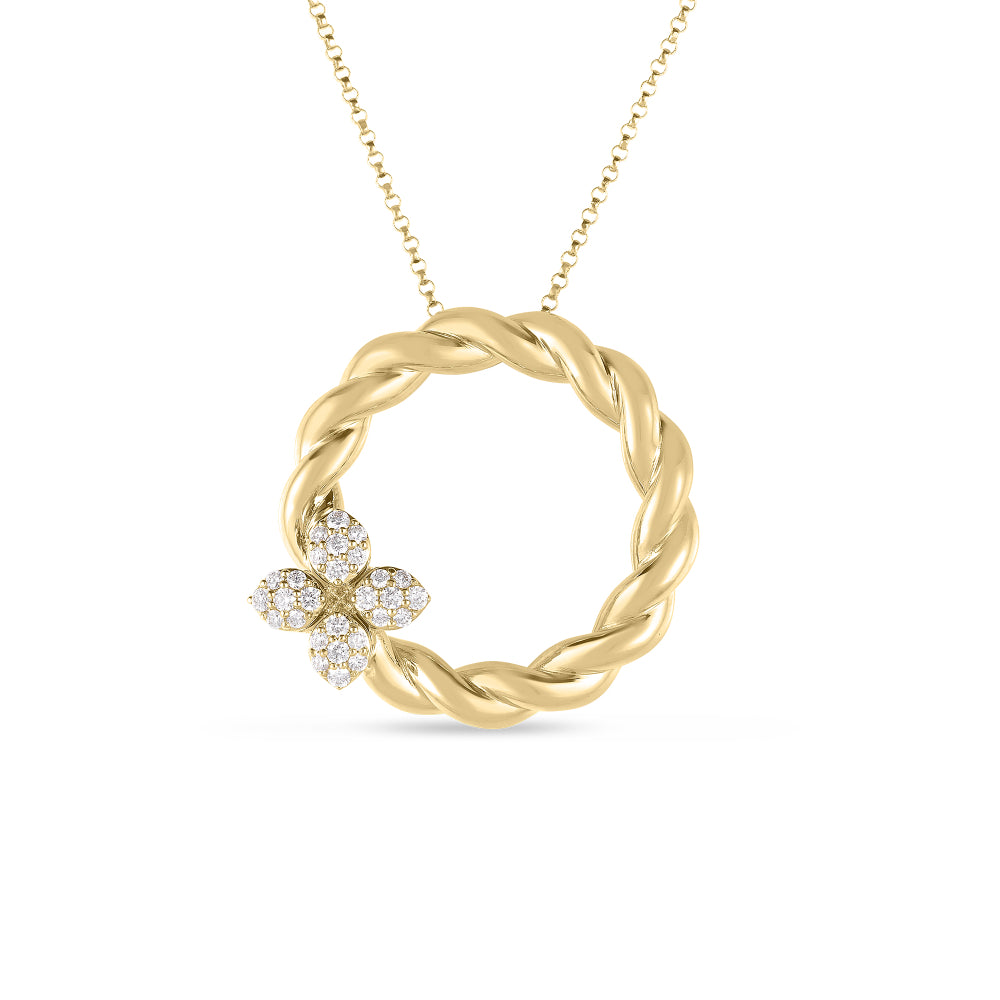 18K Love In Verona Circle Twist Diamond Necklace