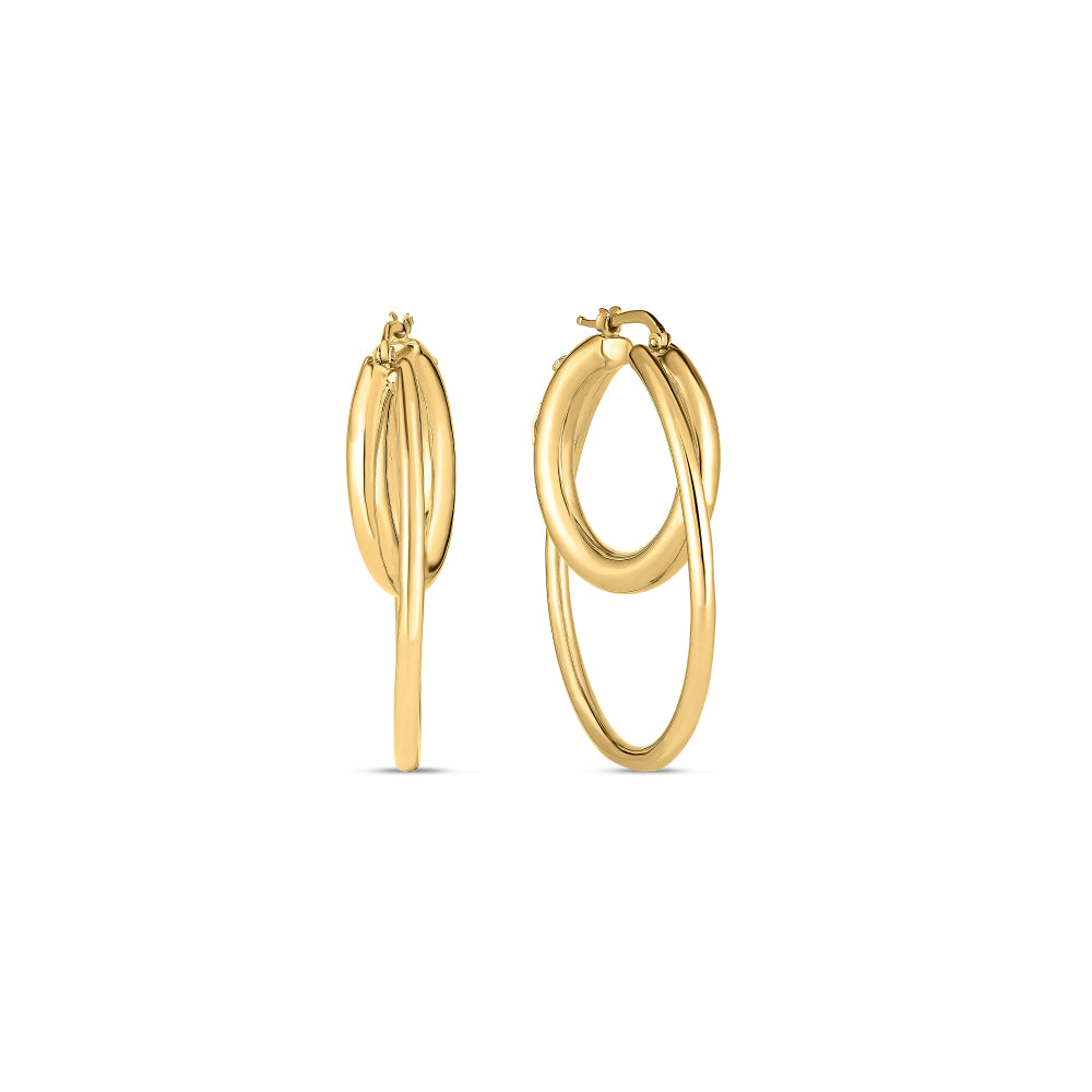 18K Gold Double Hoop Earrings