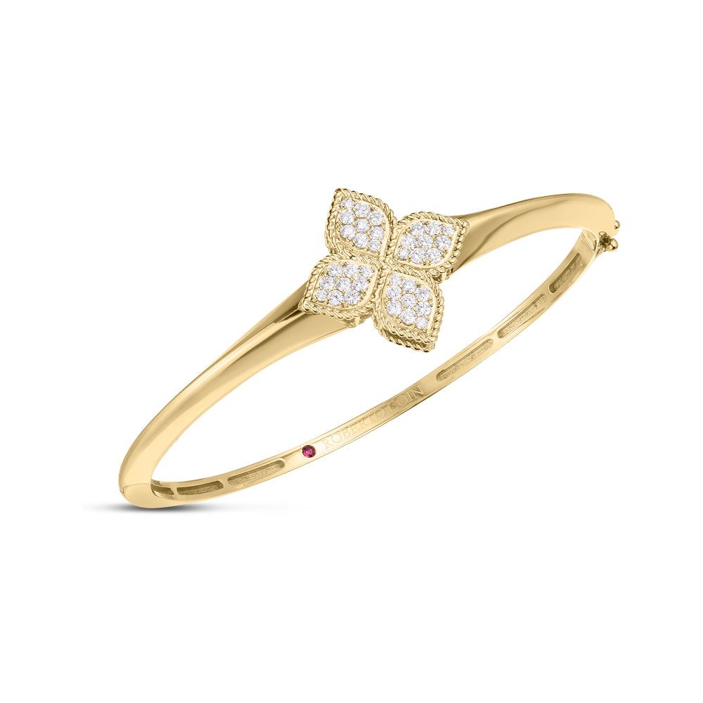 18K Gold Princess Flower Diamond Bracelet