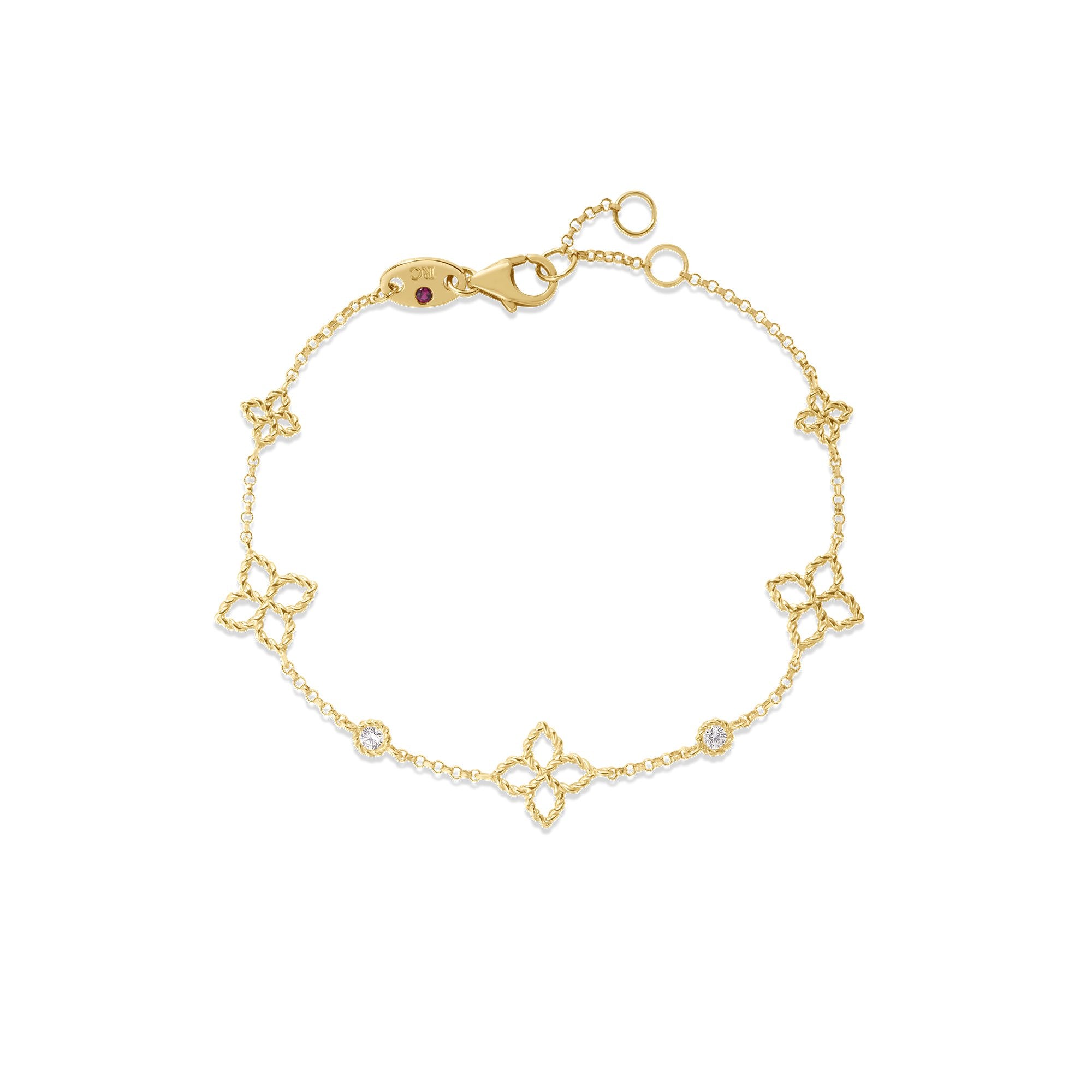 Roberto Coin Princess White Gold Diamond Fleur De Lis Bangle