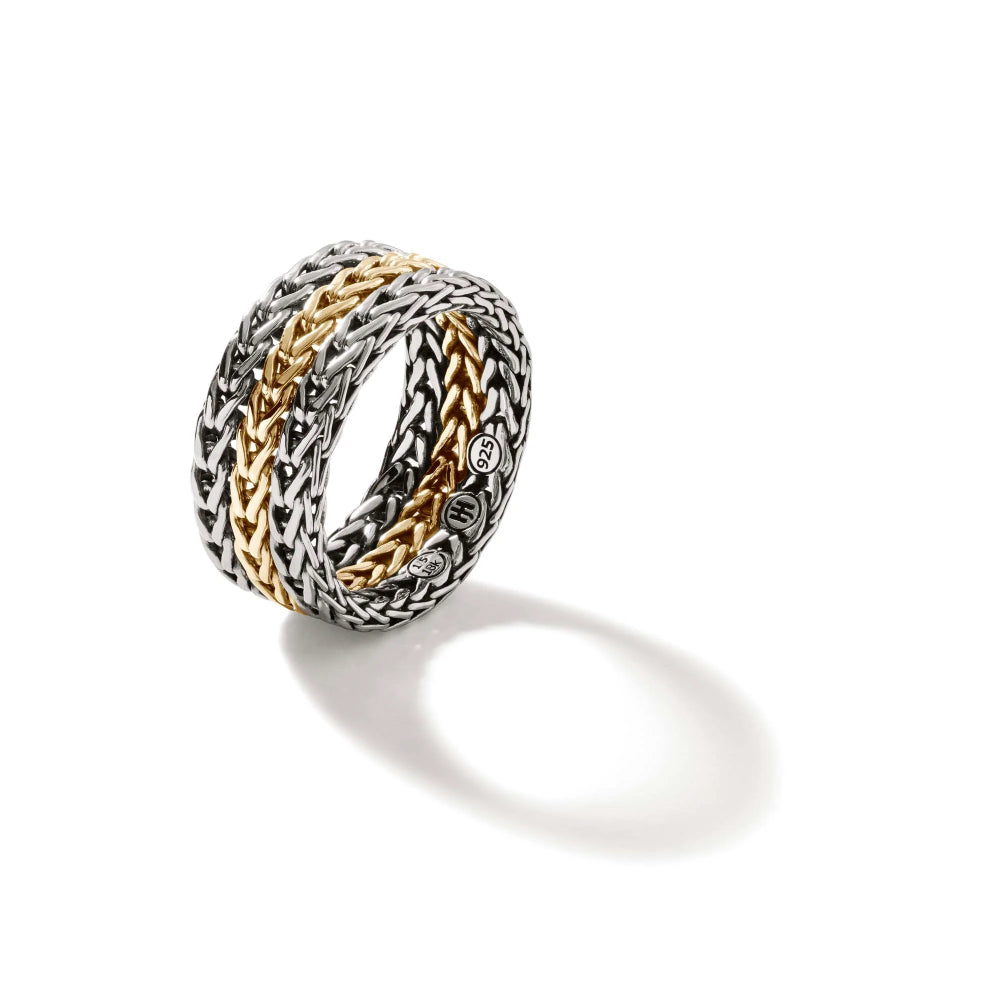 18K Gold and Sterling Silver Classic Chain Rata Ring