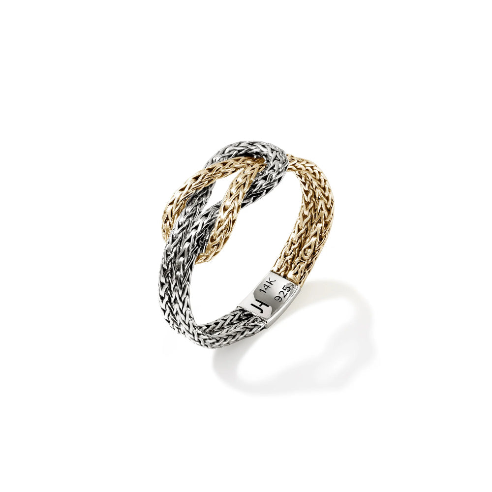 Sterling Silver & Gold Love Knot Ring