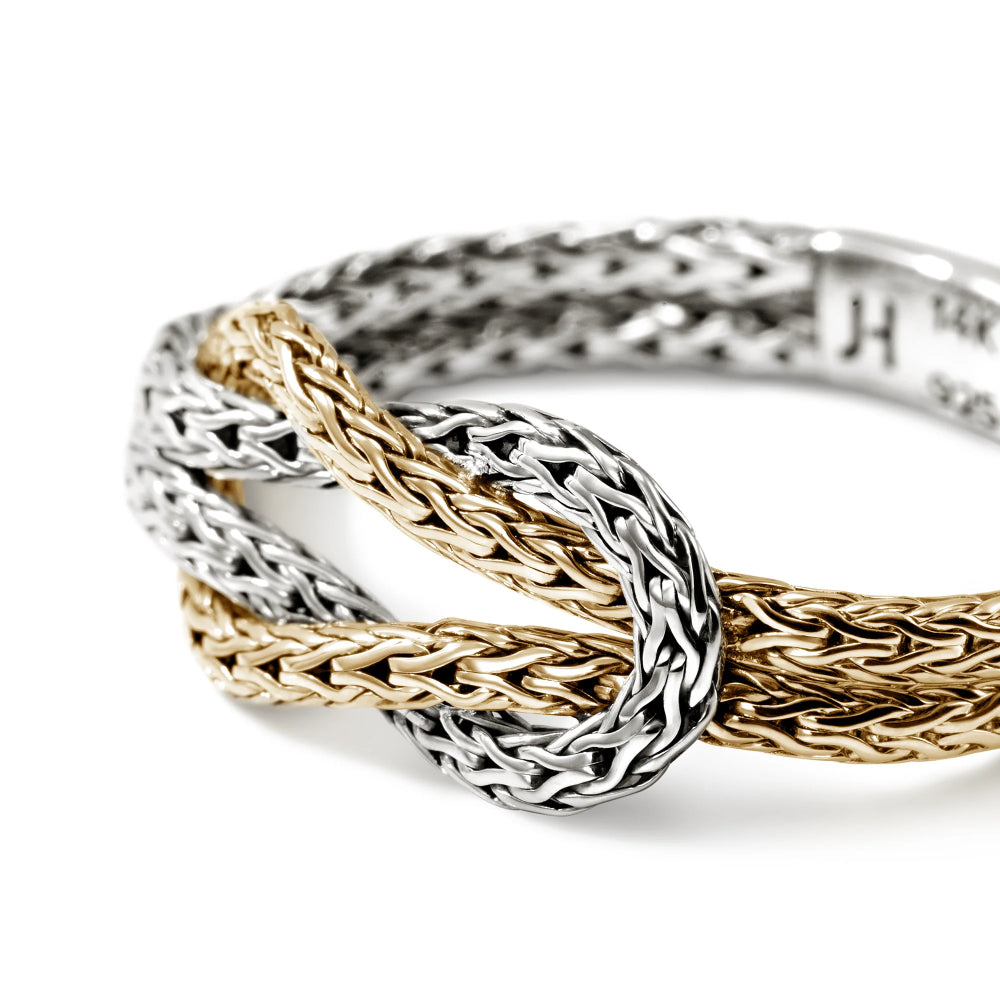 Sterling Silver & Gold Love Knot Ring