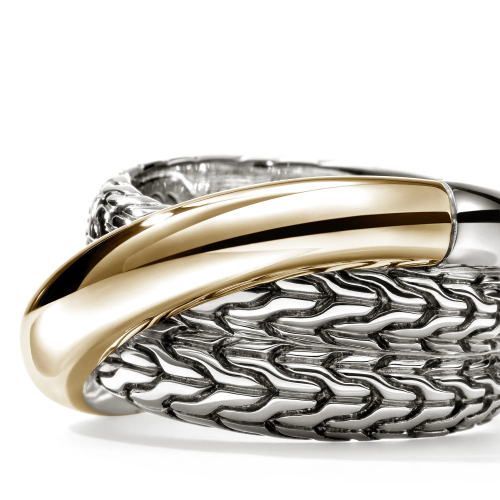 Sterling Silver & Gold Essential Crossover Ring