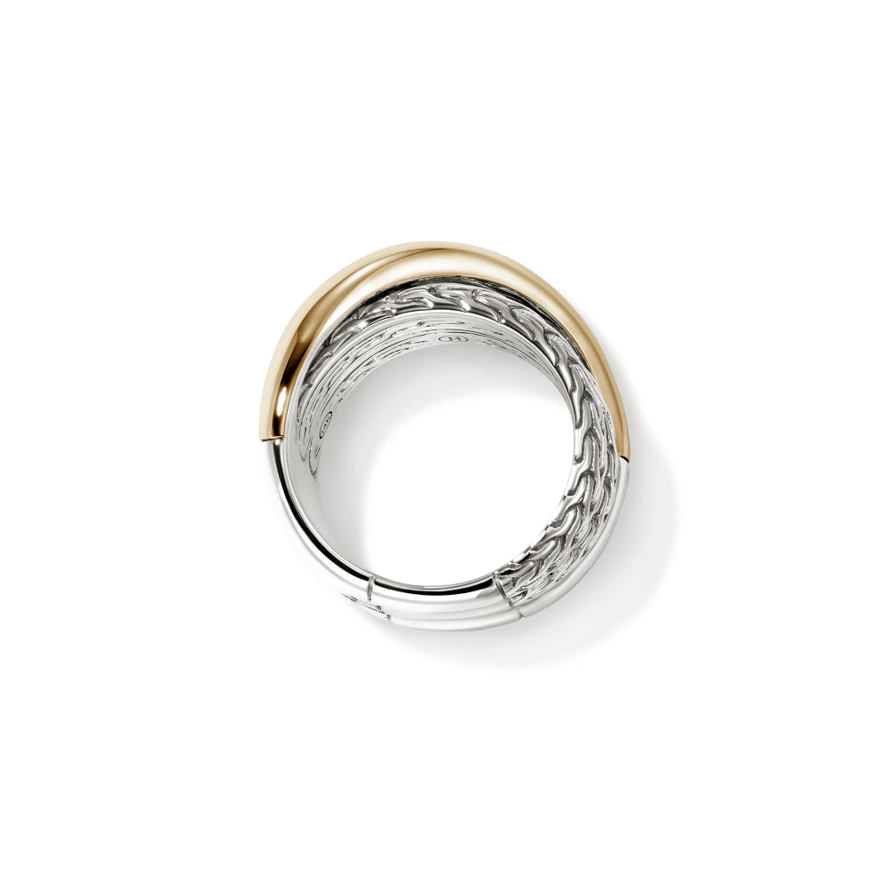 Sterling Silver & Gold Essential Crossover Ring